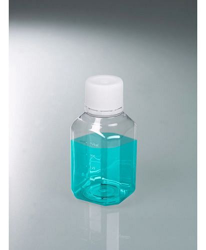 DENIOS Laborflaschen aus PET, steril, glasklar, mit Graduierung, 250 ml, VE: 24 Stück, 281748