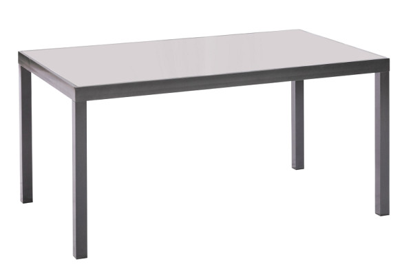 Merxx Tisch 150 x 90 cm, graphitfarbenes Gestell/graue Glasplatte, Aluminiumgestell, 26318-217