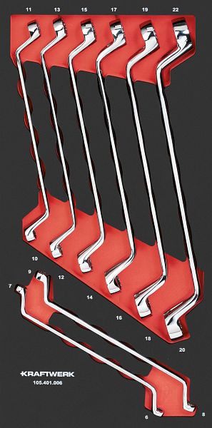 Kraftwerk PRO LINE EVA Doppelringschlüsselsatz 8-tlg. 20x40 Einlage, 105.401.006