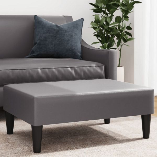 vidaXL Fußhocker Grau 77x55x31 cm Abmessung Kunstleder, 379563