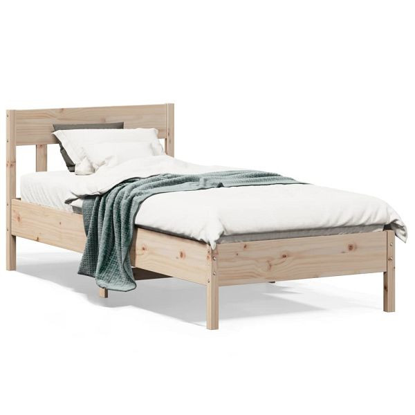 vidaXL Massivholzbett mit Kopfteil 75x190 cm Kiefer, 842678