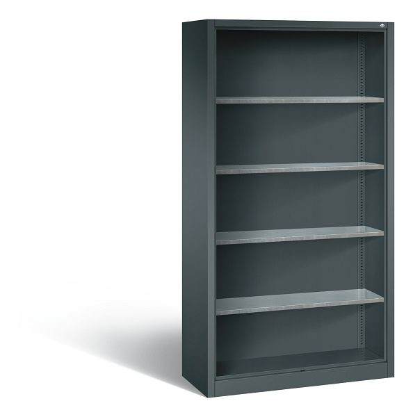 C+P Stahlregal mit Rückwand Serie 13, H1980xB1000xT420 mm, Anthrazit, 4 Einlegeböden, 133144-00 S10025