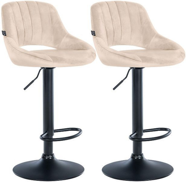 CLP Barhocker Milet Samt B, creme, VE: 2 Stück, 324461