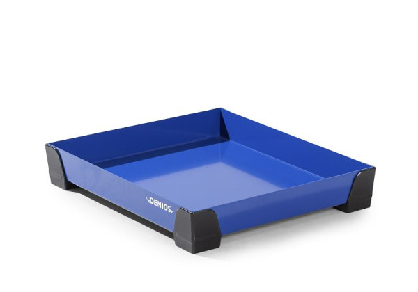 DENIOS Kleingebindewanne aus Stahl, 15 Liter Auffangvolumen, 500 x 600 x 95 mm, 328374