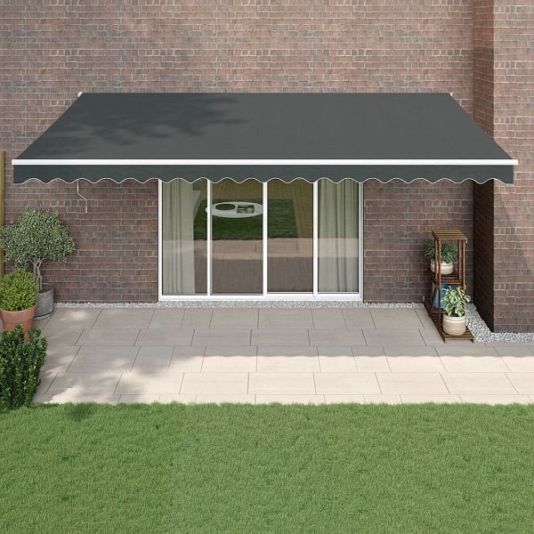 vidaXL Markise Einziehbar Anthrazit 5x3 m Stoff und Aluminium, 3154440