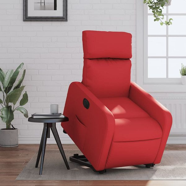 vidaXL Relaxsessel mit Aufstehhilfe Elektrisch Rot Kunstleder, 3206768