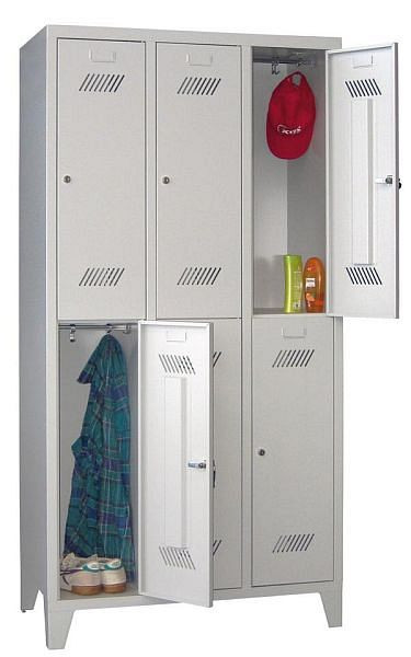 Pavoy Kleider-Schließfachschrank mit Füßen 1850/500/900, 3b x 2h, Drehriegelverschluss, Abteilbreite 300, 60260-323-032-905