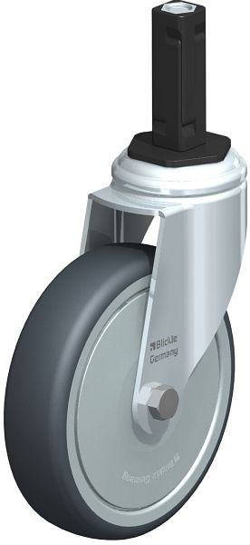 Blickle LKRA-TPA 126K-11-FK-EV12 Apparate-Lenkrolle mit Expander, Thermoplastisches Gummi-Elastomer, Grau, 847914