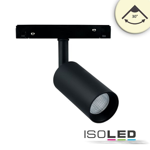 ISOLED Track48 Schienenstrahler schwarz, 16W, 30°, UGR<19, 48V DC, 3000K, CRI90, 116090