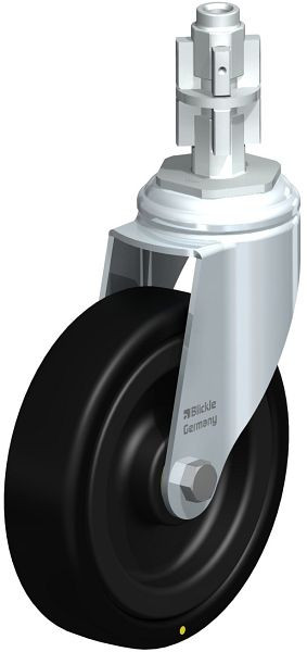 Blickle LKRA-VPA 126K-11-EL-E14 Apparate-Lenkrolle mit Rückenloch, Vollgummi, Schwarz, 669424