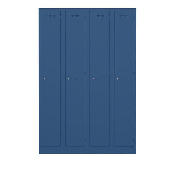 Bisley Garderobenschrank Primary Locker, 4 Abteile, 639 oxfordblau, PL3050Q1639