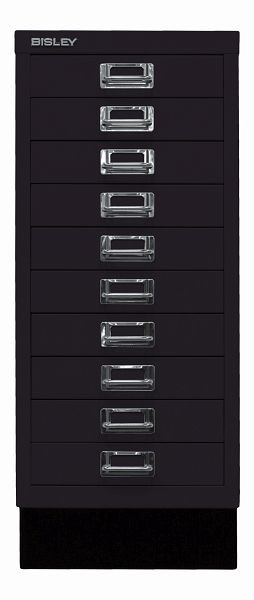 Bisley MultiDrawer, 29er Serie mit Sockel, DIN A4, 10 Schubladen, schwarz, L2910S633