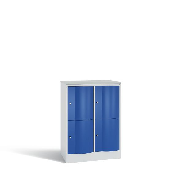 C+P Schließfachschrank Resisto,4 Fächer,H1077xB772xT540mm,Grau/Enzianblau/DBSHellgrau, 8472-272 S10127