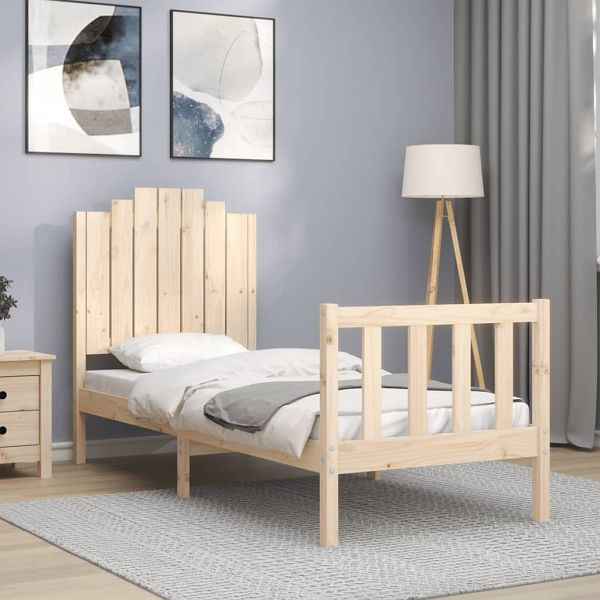 vidaXL Massivholzbett mit Kopfteil, Top-Qualität, 3192256