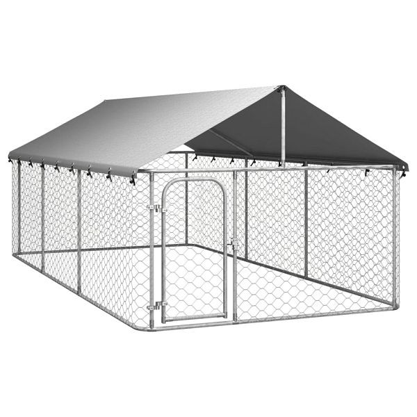 vidaXL Outdoor-Hundezwinger mit Dach 400x200x150 cm, 171499