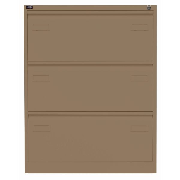 Bisley LIGHT Hängeregistraturschrank LIGHT, doppelbahnig, 3 HR-Schubladen, 668 coffee, CDF3668