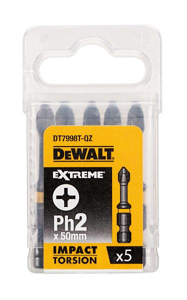 DeWalt Torsion Bit schlagfest Ph2 50mm, VE: 5 Stück, DT7998T-QZ