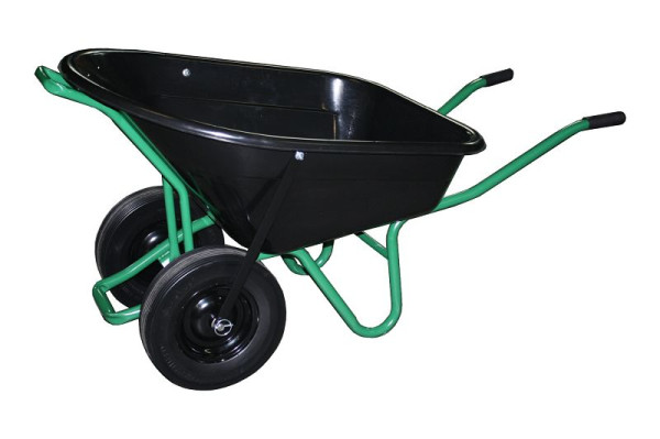 Foxwinkel Großmulden-Schubkarre "Partner" 160 Liter Kunststoffmulde mit 2 PU-Rädern Rollenlager, H 3080, 2030180