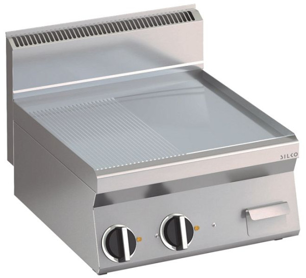 KBS Elektro Grillplatte glatt aus Edelstahl Fläche 596x555mm 2 Heizzonen Tischgerät, 10212316