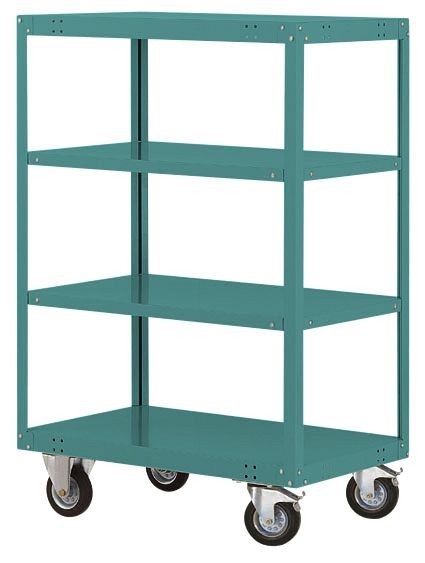 Manuflex Etagenwagen TRANSOMOBIL, mit 500 kg Tragkraft, HxBxT: 1545 x 1000 x 600 mm, wasserblau, TP4133.5021