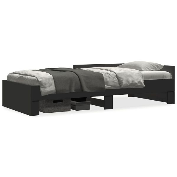 vidaXL Bettgestell Schwarz 75x190 cm Holzwerkstoff, 849594