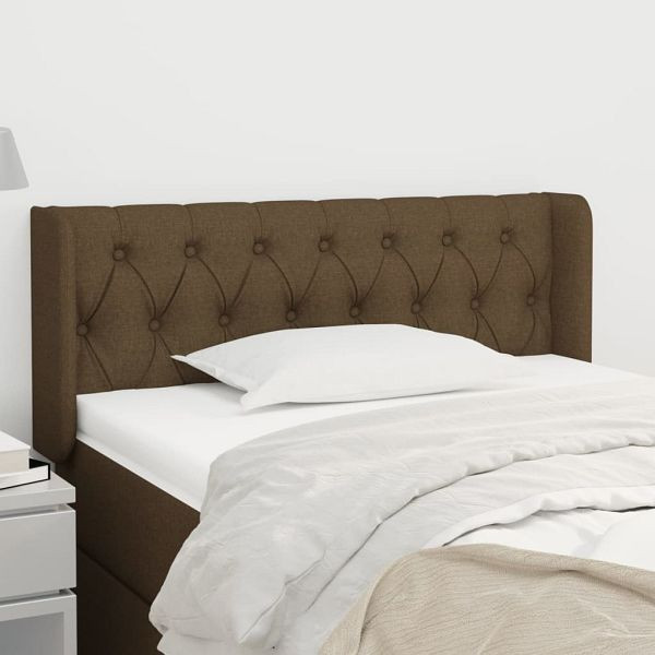 vidaXL Kopfteil mit Ohren Dunkelbraun 93x16x78/88 cm Stoff, 3119089