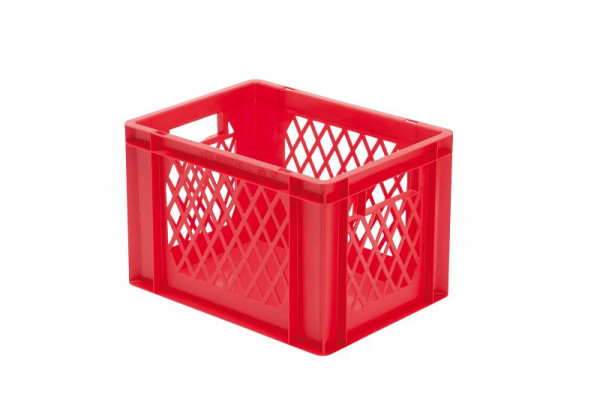 LA-KA-PE TK 400/270-1, Transport-Stapelkasten, rot, Wände durchbrochen, VE: 4 Stück, 07400 22 11