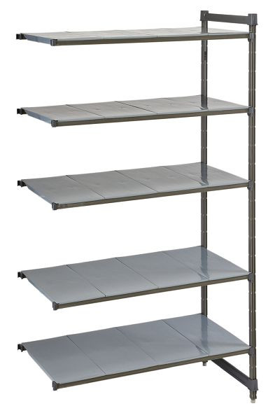 Cambro Camshelving® Basics Plus geschlossene Anbaueinheit, 190 kg pro Fachboden, 5 Fachböden, 46 x 71,8 x 214 cm, CBA183084S5580