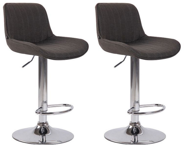 CLP Barhocker Lentini Stoff chrom, dunkelgrau, VE: 2 Stück, 320566