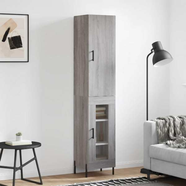 vidaXL Highboard Grau Sonoma 34,5x34x180 cm Holzwerkstoff, 3199055
