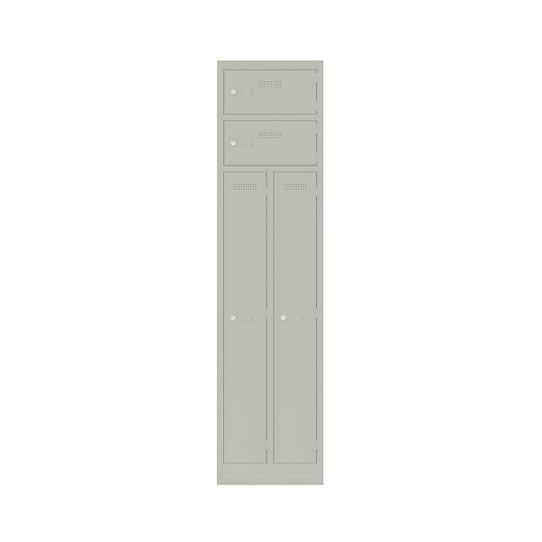 Bisley Garderobenschrank Primary Locker, Garderobenkombination 2 Abteile und 2 Fächern oben, 665 regent, PLF4545D4665