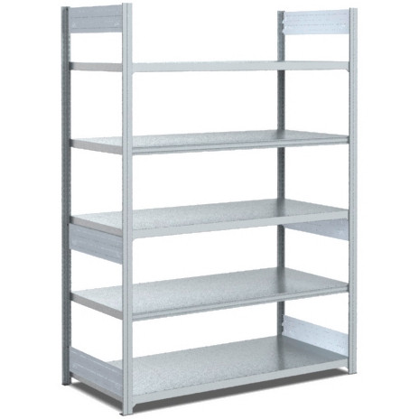 BITO Fachbodenregal zweiseitige Nutzung Grundfeld 40mm-Boden Set /Archivregal 100kg 1849x996x624 verzinkt, C1240-0001