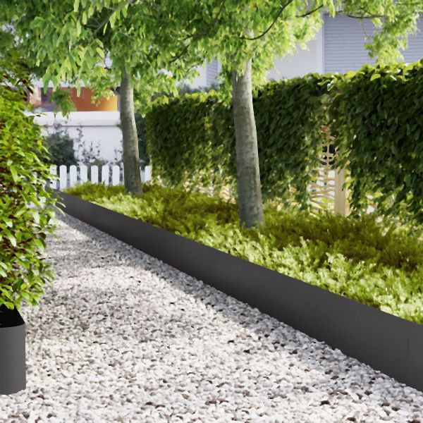 vidaXL Rasenbordüren 50 Stück Schwarz 100x0,5x30 cm Stahl, 3335788