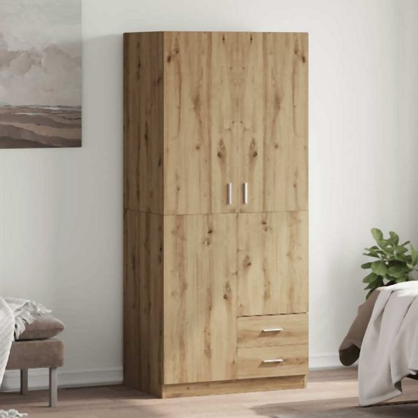 vidaXL Kleiderschrank Artisan-Eiche 80x52x180 cm Holzwerkstoff, 855887