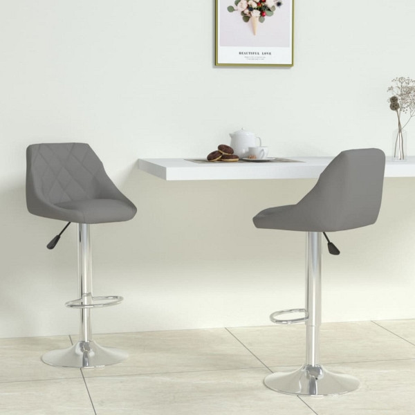 vidaXL Barhocker 2 Stück Grau Kunstleder, 335184, 8720286535646