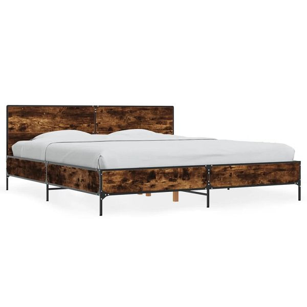 vidaXL Bettgestell Räuchereiche 200x200 cm Holzwerkstoff und Metall, 3280019