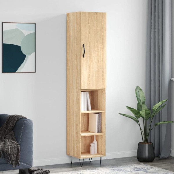 vidaXL Highboard Sonoma-Eiche 34,5x34x180 cm Holzwerkstoff, 3199012