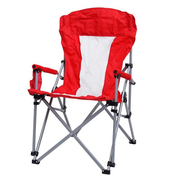 Mendler Campingstuhl HWC-L50, Klappstuhl Anglerstuhl Regiestuhl, waschbar Schutzhülle Stahl Stoff/Textil, rot, 99495