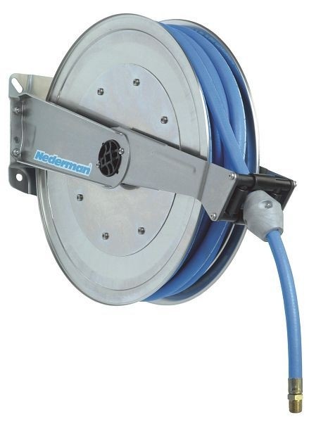Nederman Serie 889 Automatischer Schlauchaufroller VA, Länge Arbeitsschlauch: 15m 1/2" +1m Anschlußschlauch, 49812889