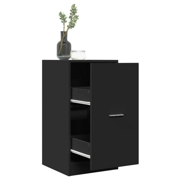 vidaXL Apothekerschrank Schwarz 40x41x77,5 cm Holzwerkstoff, 855188
