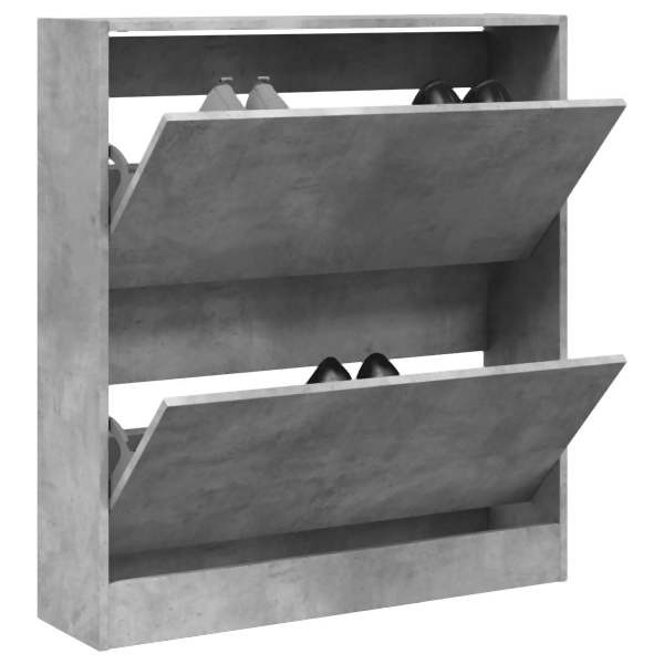 vidaXL Schuhschrank Betongrau 80x21x87,5 cm Holzwerkstoff, 839920