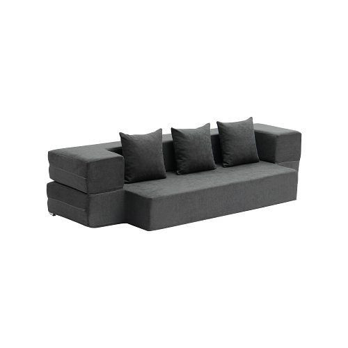 VEVOR 3 in 1 Klappsofa mit 3 Kissen, waschbarem Bezug, 25D Memory Foam, Hellgrau, TWIN (1030x1930x225mm), ZDSFDDZDTWIN2KD1AV0