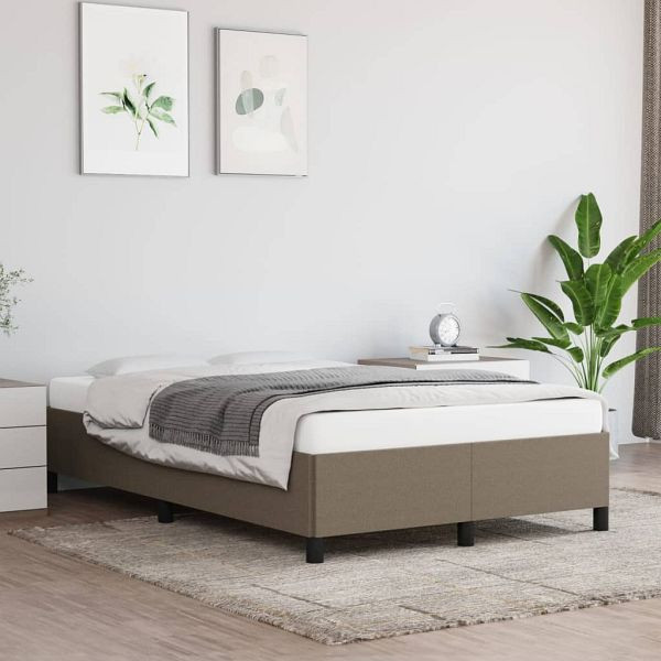 vidaXL Bettgestell Taupe 120x200 cm Stoff, Polyester, 347054