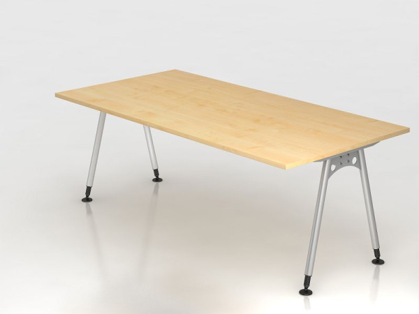 Hammerbacher Schreibtisch A-Fuß 200x100cm Ahorn, Rechteckform, VAS2E/3/S