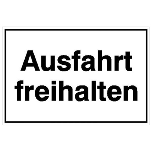 Stein HGS Hinweisschild für Ausfahrten, Ausfahrt freihalten, 250 x 150 mm, 11.5238
