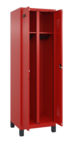 C+P Schwarz-Weiß-Spind Evolo PLUS, mit Füßen, 2 Abteile, 1950x600x500mm, 3020/3, Zylinderschloss, 049012-20 S10052