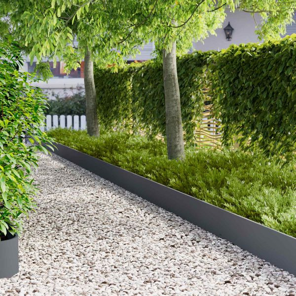 vidaXL Raseneinfassung 20-teilig 103 x 25 cm Stahl Anthrazit, 8008397