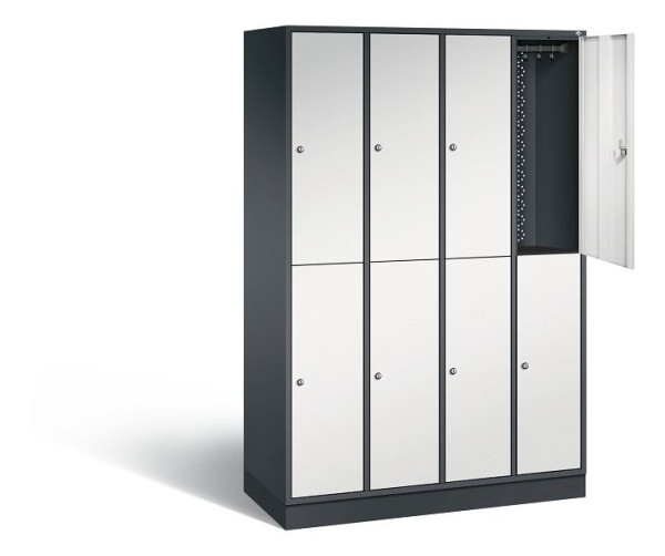 C+P Spind doppelstöckig Intro, H1950xB1220xT490mm, Farbe: Schwarzgrau / Lichtgrau, 8270-401 S10059