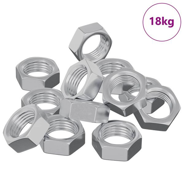 vidaXL Sechskantmuttern 23377-teilig Silber Eisen, 864468