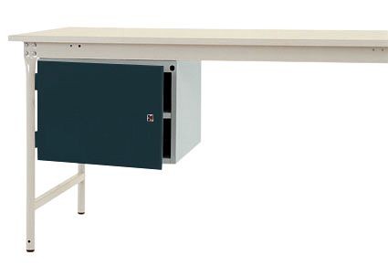 Manuflex Gehäuse-Unterbau stationär, Nutzhöhe 300 mm mit 1 Tür und Einlegeboden, für Tischtiefe 800 mm, Anthrazit, ZB4704.7016